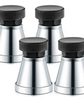 Heavy Duty Four Pack Adjustable Screw Jacks 2.63 to 3.93 Inch Range 5 Ton Capacity Machinist Jack Stands focused.