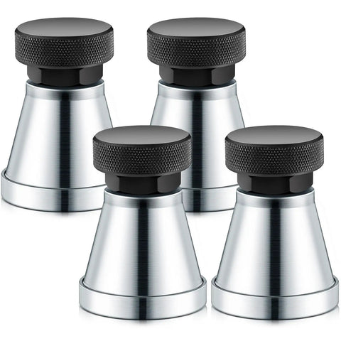 Heavy Duty Four Pack Adjustable Screw Jacks 2.63 to 3.93 Inch Range 5 Ton Capacity Machinist Jack Stands focused.