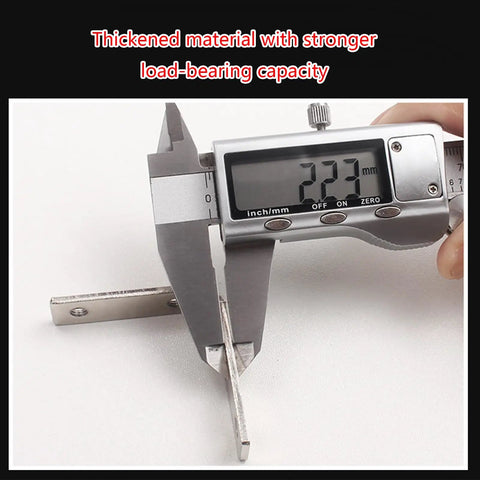 Effortless Install Right Angle Cabinet Corner Mounting Plates and Brackets thickness measurement with caliper, 2.23 mm