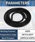 Silicone Vacuum Tubing Hose For Automotive High Temperature Black Hella Durable 6.6 Feet Long 3 Sixteenth Inch Inner Diameter