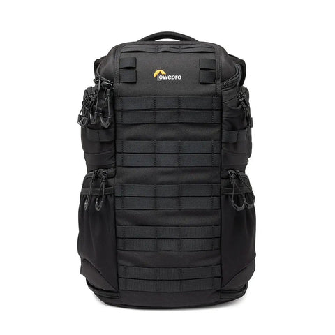 Front view of ProTactic BP 350 AW III 17L Camera Backpack For Photographers With All Weather Cover, durable nylon and polyester design