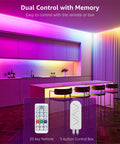 DreamColor LED Strip Lights 16.4ft Music Sync RGB 5050 LED Tape with Remote in modern kitchen with rainbow lighting