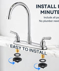 Heavy Duty All Metal RV Kitchen Faucet With Chrome Finish Zero Leak Drama Smooth Water Flow Anti Splash Handle Built Tough For Camper Rig And Road Trip on a marble countertop with easy installation features.