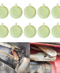 Front Windshield Wiper Linkage Arm Bushing Cap for 1981-1993 Dodge D150 D250, 10-pack nylon caps, white, on worn wiper arm