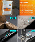 Straight Up General Purpose Hot Melt Glue Beads For Crafting 1 Pound Bag, clear adhesive bonding various materials like wood, fabric, plastic, and metal.