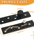 Heavy Duty 4 Inch Hidden Door Hinges Built Like A Tank With Smooth 360 Degree Pivot Rotation For Secret Bookcase Entries and Black Stainless Steel Closet Swings Zero Drama Setup 2 Pack size overview with dimensions on black steel hinges