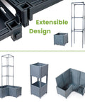Raised Garden Bed Planter Boxes With Trellis For Climbing Vegetables And Tomatoes And Tomato Cage with extensible design and configurations
