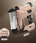 Real Badass Cordless 2 In 1 Brad Nailer And Stapler 18 Gauge shown with dimensions, showcasing lightweight and ergonomic design.