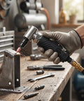 Compact 90 Degree Right Angle Pneumatic Air Die Grinder Hit 12000 RPM for grinding tight spots like wheel hubs and mold cavities.