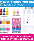 Girls Science Kit For Kids Ages 4 8 6 8 8 10 With 100 Plus Fun Educational Experiments, food colors and tools displayed