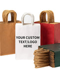 Dope Custom Printed Kraft Paper Bags With Logo For Small Business 150 Pack Medium 8x4.5x10.8 Inch Durable Brown Shopping Bags With Handles