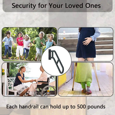 Upgraded Stair Handrails For One To Three Steps Wall Mounted Safety Grab Bar With Matte Finish, supportive for elderly and kids