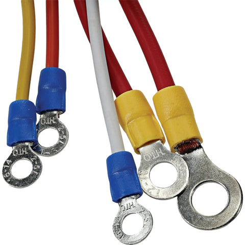Close-up of wires in Replacement Alternator Conversion Kit For 12V 63A CW Rotation Plug And Play 1 Groove Two Point Four Eight Inch Pulley OD
