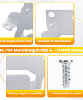 Hella Solid Galvanized Steel Bed Frame Mounting Plates Replacement And Rustproof Short Screws For Heavy Duty Furniture Assembly And Secure Bedroom Repairs That Stay Locked, featuring durable galvanized steel plates and rust-resistant screws.