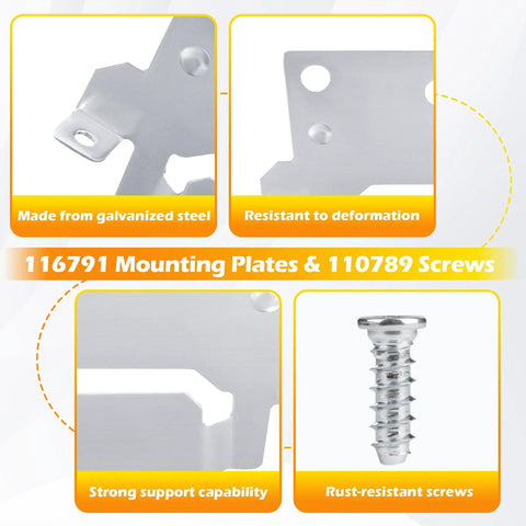 Hella Solid Galvanized Steel Bed Frame Mounting Plates Replacement And Rustproof Short Screws For Heavy Duty Furniture Assembly And Secure Bedroom Repairs That Stay Locked, featuring durable galvanized steel plates and rust-resistant screws.