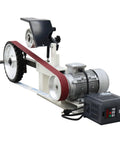 Heavy Duty Belt Sander With Variable Speed Control For Knives And Cutting Tools includes motor and grit belt for polishing.