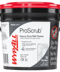 Bucket of Heavy Duty Wet Towels ProScrub Dual Action Cleaning Wipes 9.5 By 12 Inches Large Wipes with Bucket Included 450 Sheets Total Alcohol Free Citrus Clean for Skin and Surfaces