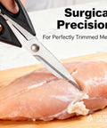 Heavy Duty Kitchen Shears 8.7 Inch Multi Use Scissors, Rust Resistant Stainless Steel, Dishwasher Safe, Ergonomic Soft Grip Handles, Great For Vegetables, Meat, Herbs, Packaging And Everyday Home Kitchen Tasks, trimming chicken breast