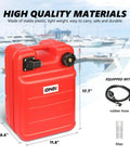 Portable 24L 6 Gallon Marine Fuel Tank For Boats And Yachts With Hose Red Leak Free Fuel Flow Durable Marine Grade Tank