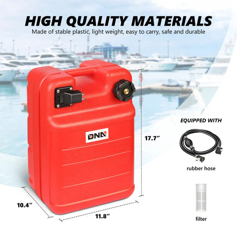 Portable 24L 6 Gallon Marine Fuel Tank For Boats And Yachts With Hose Red Leak Free Fuel Flow Durable Marine Grade Tank