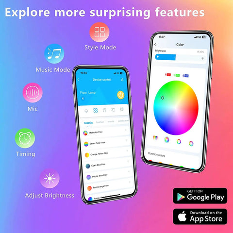 200 Foot LED Strip Lights Color Changing With Built In Microphone For Music Sync App And Remote Control Two 100 Foot Rolls app interface