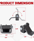 Heavy Duty Steel Dump Trailer Hinge dimensions showing size specifications for optimum fit on flatbeds and gates.