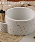 Big Ol Candle Holder Mold for Silicone Resin and Concrete DIY Vessels Round Storage Jar with Match Holder