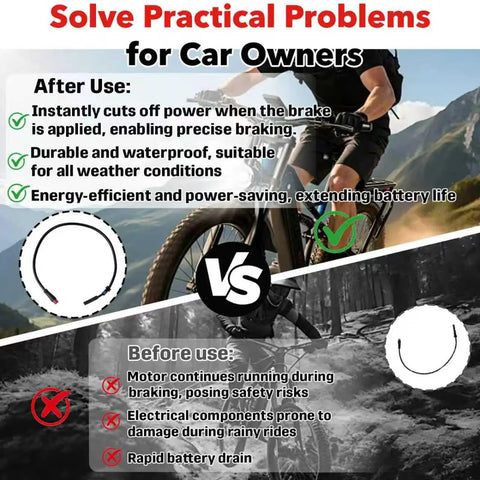 Magnetic Brake Sensor For Electric Bicycle Universal 2 Pin Cutoff Switch To Instantly Cut Power When You Brake For A Smooth Safer Stop Protects Battery Range And Makes Installing A Breeze For Most E Bikes