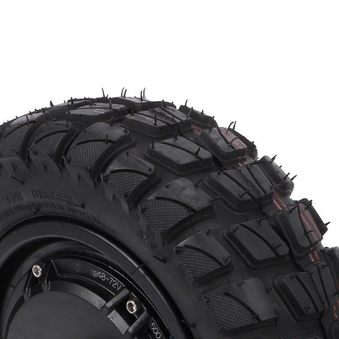 Close-up of 11 Inch Hub Motor For Electric Scooters And Small Motorcycles, Brushless High Power 500W To 1800W with rubber tire