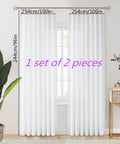 Pleated White Sheer Curtains For Track System Sliding Door Panels 2 Pack Each 100 Inches Wide hanging in modern room