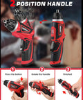 Badass Cordless Electric Screwdriver Drill Set with 2 position handle for easy use in home repairs.