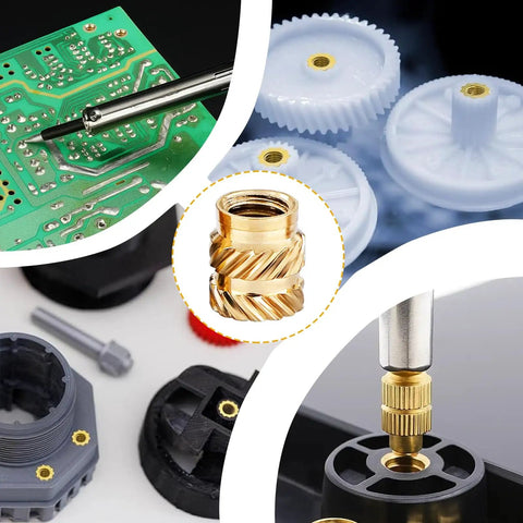 1/4-20 Brass Heat-Set Threaded Inserts For 3D Printing, 32 Pack, used in thermoplastic parts for repairs and quick assembly