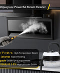 Heavy Duty Handheld Steam Cleaner 2500 Watt Hella Powerful Vapor Output For Quick Car Detailing And Smooth Home Cleanup At Two Hundred Twenty One Degrees Chemical Free No Sweat Struggle Ever with high-pressure steam hose.