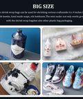 80 Pack Clear Pvc Heat Shrink Wrap Bags 10 By 16 Inches, securing various items like bottles and toys for safe storage.