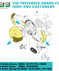 Golf Cart Brake Repair Kit For Club Car DS 1995 Up And Precedent 2004 Up Drums Pads Shoes Spring Kit OEM 101791101 10603 1018232 01