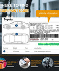 Diagram showing where to find paint code on a Toyota vehicle