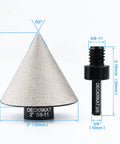 Pro Grade Two Inch Diamond Beveling Chamfer Bit For Porcelain Ceramic Granite Tiles with 5/8-11 to 3/8 hex shank adapter kit