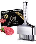 Meat tenderizer tool with stainless steel blade needles and extra-long handle