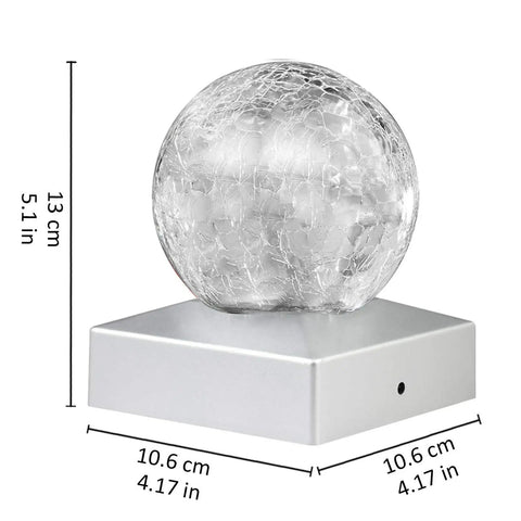 4x4 Solar Post Cap Lights For Deck, Fence, And Outdoor Railings With Crackle Glass, Color Changing LED