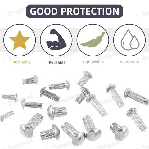 800Pcs Aluminum Rivet Kit M2 M2.5 M3 M4 Half Round Head Solid Knurled Rivets visual features