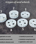 Six seed wheels for Manual Seeder For Easy And Efficient Sowing With Equidistant Quantitative Row Planting And A Rustproof Broadcast Spreader