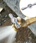 Broach Sillcock Tee Hose Bibb Replacement Handle Set 2 Pack for outdoor faucets in use showing water flow control