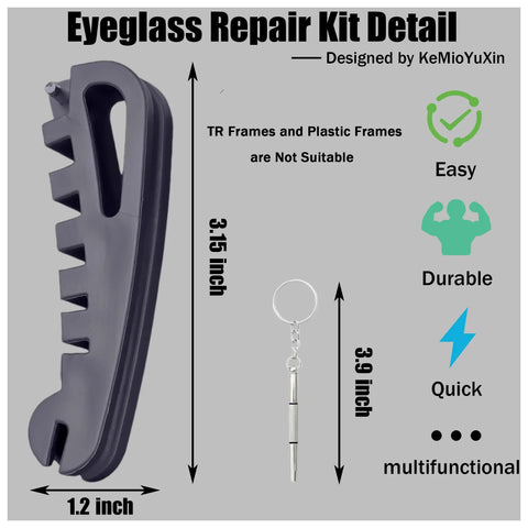 All In One Eyeglasses Repair Kit For Quick Adjustments And Tightening Frames With A Handy Screwdriver Includes Temple Bending Nose Pad Contouring And Replaces Multiple Tools At Home tool dimensions