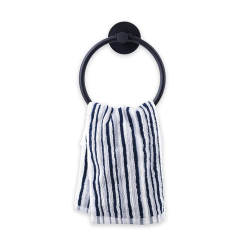 Magnetic Towel Ring Holder For Fridge And Kitchen Heavy Duty Magnetic Rack That Grips Damp Towels, 5.7 Inch Ring, Black Finish