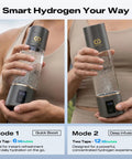Person holding Top Shelf Hydrogen Water Bottle Generator With 6400 PPB Molecular Hydrogen IHSA Certified 10 Oz Capacity Dual Mode Infusion