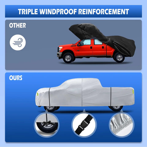 Comparison of all weather truck bed cover waterproof six layer construction fits most full size pickups up to 250 inches long.