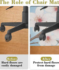 Comparison of hardwood floor with and without Watercolor Floral Non Skid Round Furniture Pad For Hardwood Floors Ideal For Office And Gaming Chairs, 47.2 Inch Diameter Keeps Rolling Chairs Safe, Protects Floors From Scratches And Stains, Easy To Clean, Durable Floor Protector.