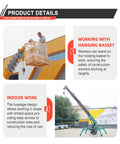 Killer Heavy Duty Hydraulic Crawler Crane With Telescopic Boom And Fly Jib operating a hanging basket for construction work.