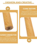 Close-up view of Wooden Table Leg Replacement Set for Dining Tables and Dressers with Stainless Steel Hardware.