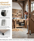 Heavy Duty Vertical Track Roller Wheel For Sliding Doors And Barn Cabinets With An Anti Wobble Bottom Guide, featuring nylon wheel and chrome bracket.